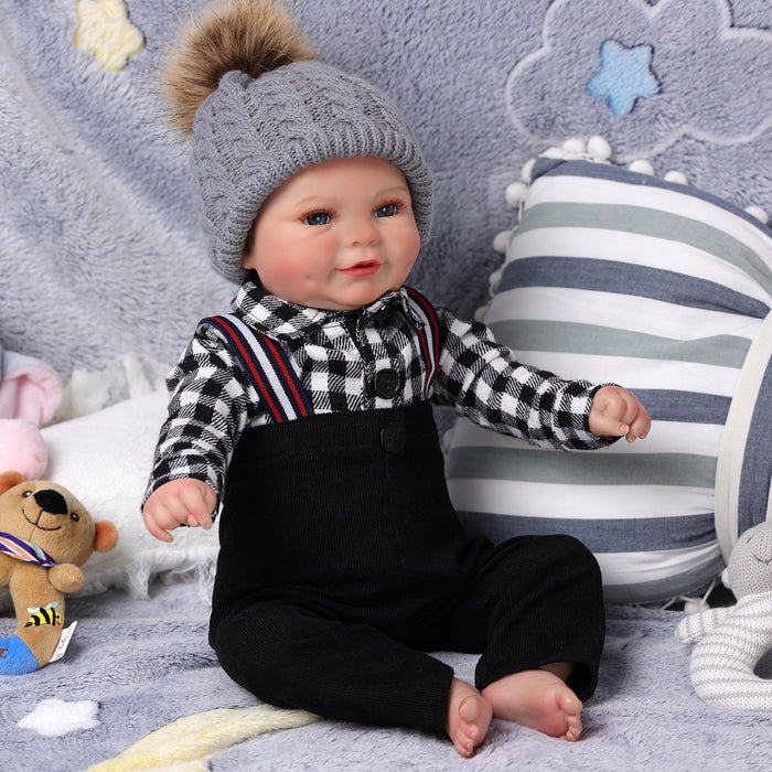 Babeside Hedda 20" Realistic Reborn Baby Doll Lovely Girl Blue Eyes Awake Black
