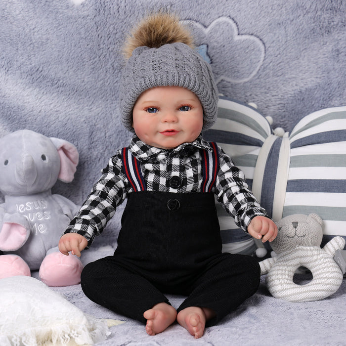 Babeside Hedda 20" Realistic Reborn Baby Doll Lovely Girl Blue Eyes Awake Black