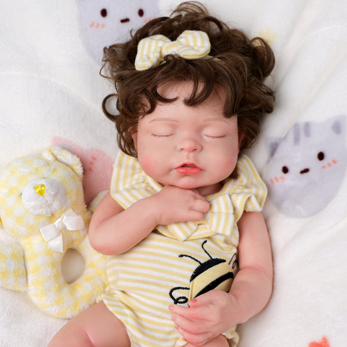 Babeside Jozsa 16'' Full Silicone Reborn Baby Doll Charming Girl Asleep Cute Bee