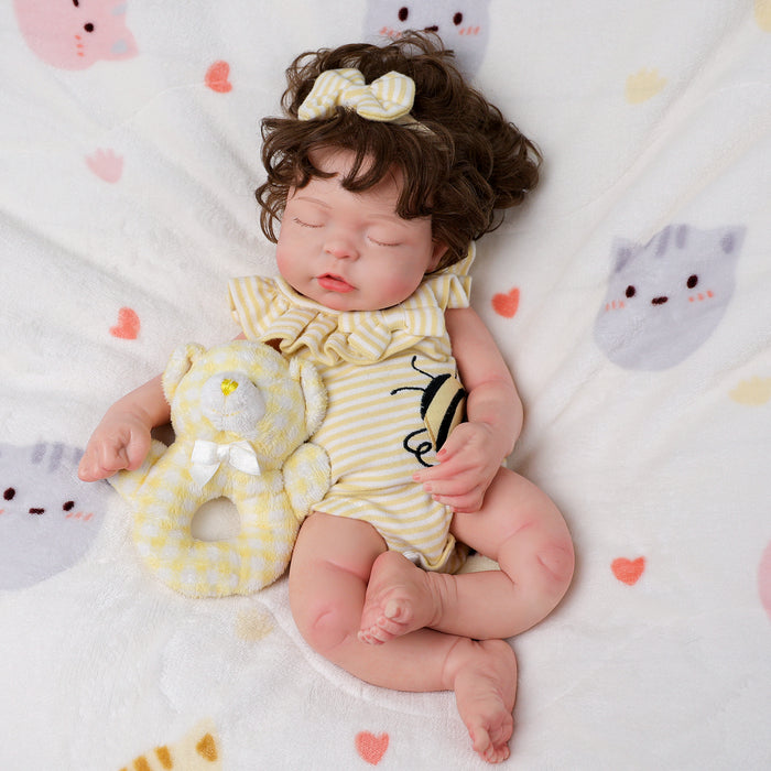 Babeside Jozsa 16'' Full Silicone Reborn Baby Doll Charming Girl Asleep Cute Bee