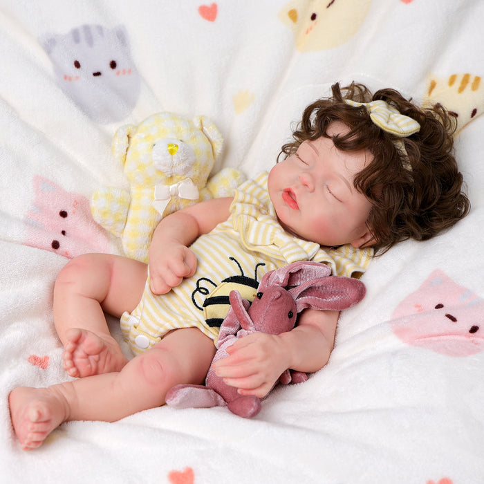 Babeside Jozsa 16'' Full Silicone Reborn Baby Doll Charming Girl Asleep Cute Bee