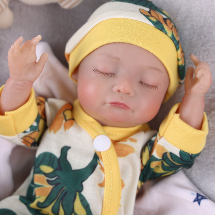 Babeside Karen 12'' Cutest Realistic Reborn Baby Doll Sleeping Boy Yellow