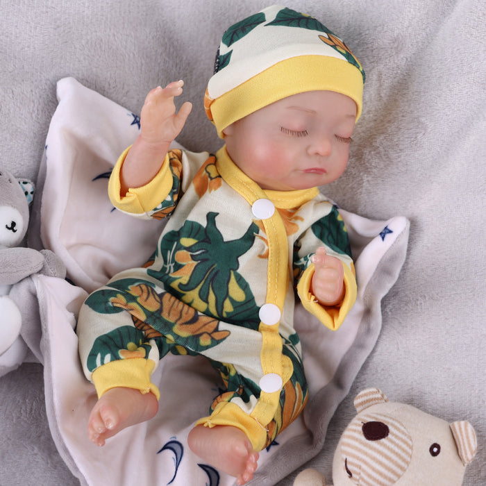 Babeside Karen 12'' Cutest Realistic Reborn Baby Doll Sleeping Boy Yellow