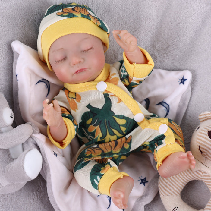 Babeside Karen 12'' Cutest Realistic Reborn Baby Doll Sleeping Boy Yellow