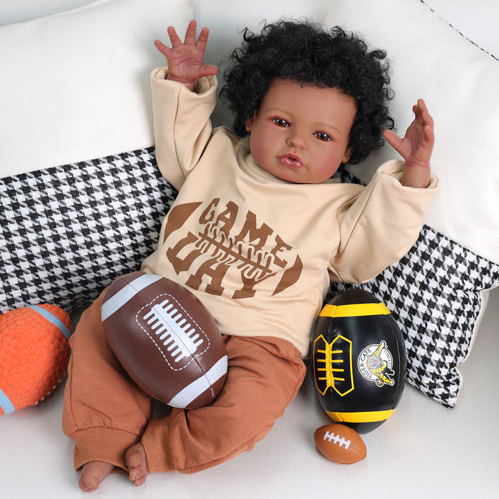Babeside Laney 20'' Realistic Reborn Baby Doll African American Baseball Boy Lovely Sport Style Awake