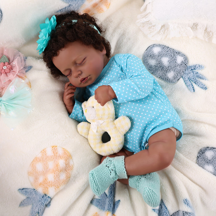 Babeside Lucy 20 inch Lifelike Reborn American African Baby Doll Baby Girl Blue Spots