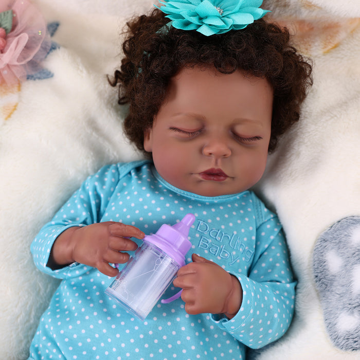 Babeside Lucy 20 inch Lifelike Reborn American African Baby Doll Baby Girl Blue Spots