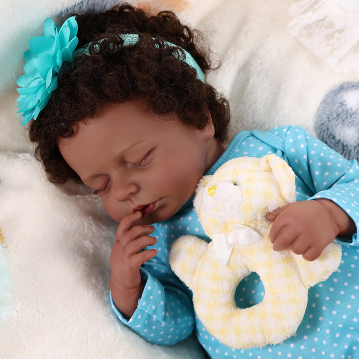 Babeside Lucy 20 inch Lifelike Reborn American African Baby Doll Baby Girl Blue Spots
