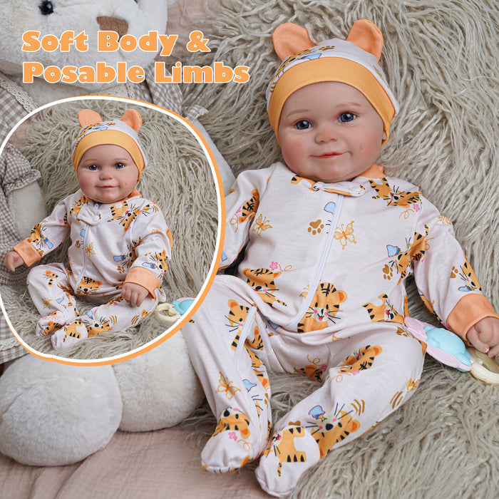 Babeside Maddy 20" Reborn Baby Doll Girl Awake Infant Lovely Tiger