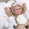 Babeside Maddy 20" Reborn Baby Doll Girl Infant Brown Eyes Sweet Animal Awake