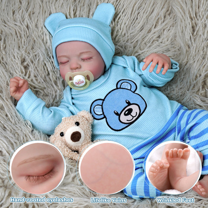 Babeside Noah 20" Realistic Reborn Baby Dolls Infant Girl Adorable Blue Bear