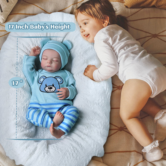Babeside Noah 20" Realistic Reborn Baby Dolls Infant Girl Adorable Blue Bear