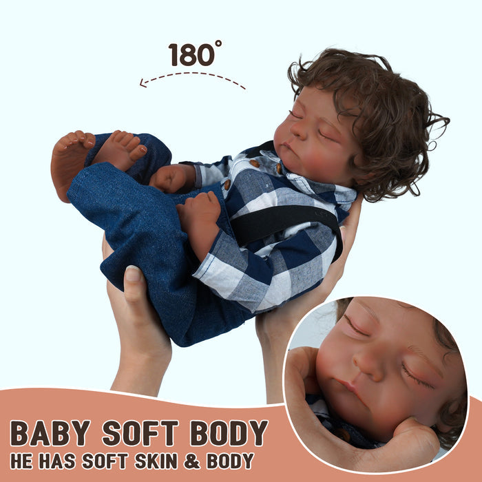 Babeside Noah Realistic 20" Infant Truly American African Reborn Baby Doll Boy