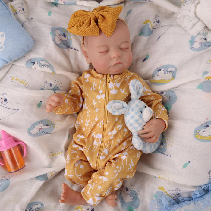 Babeside Noah Realistic 20" Infant Truly Reborn Baby Doll Boy Yellow Crawl Clothes