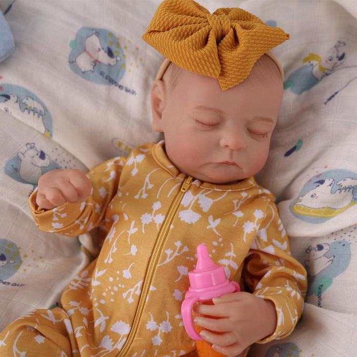 Babeside Noah Realistic 20" Infant Truly Reborn Baby Doll Boy Yellow Crawl Clothes