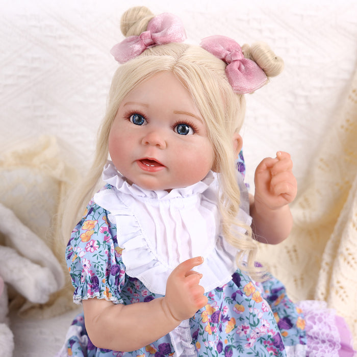 Babeside Stella 20'' Awake Realistic Purple Court Style Blue Eyes Baby Girl