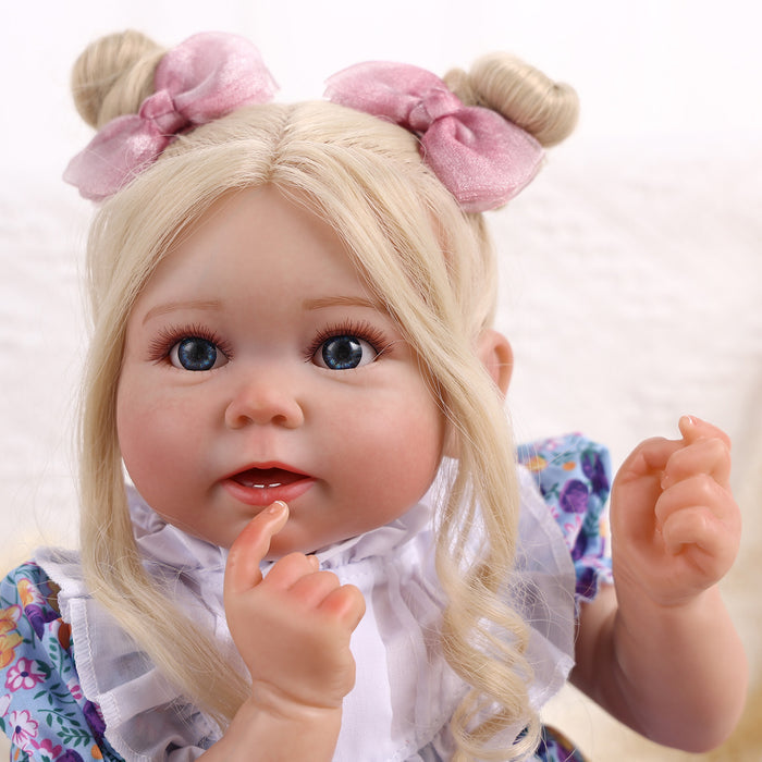 Babeside Stella 20'' Awake Realistic Purple Court Style Blue Eyes Baby Girl