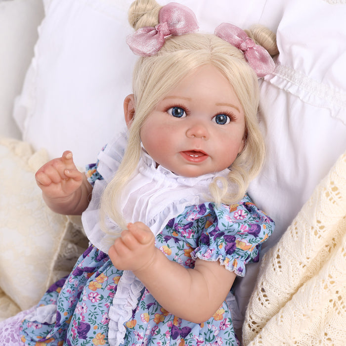 Babeside Stella 20'' Awake Realistic Purple Court Style Blue Eyes Baby Girl