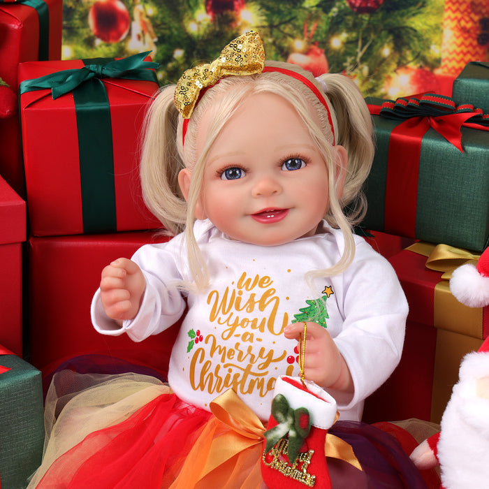 Babeside Stella & Doreen 20'' Realistic Reborn Baby Christmas Girl Doll Blue Eyes Twins