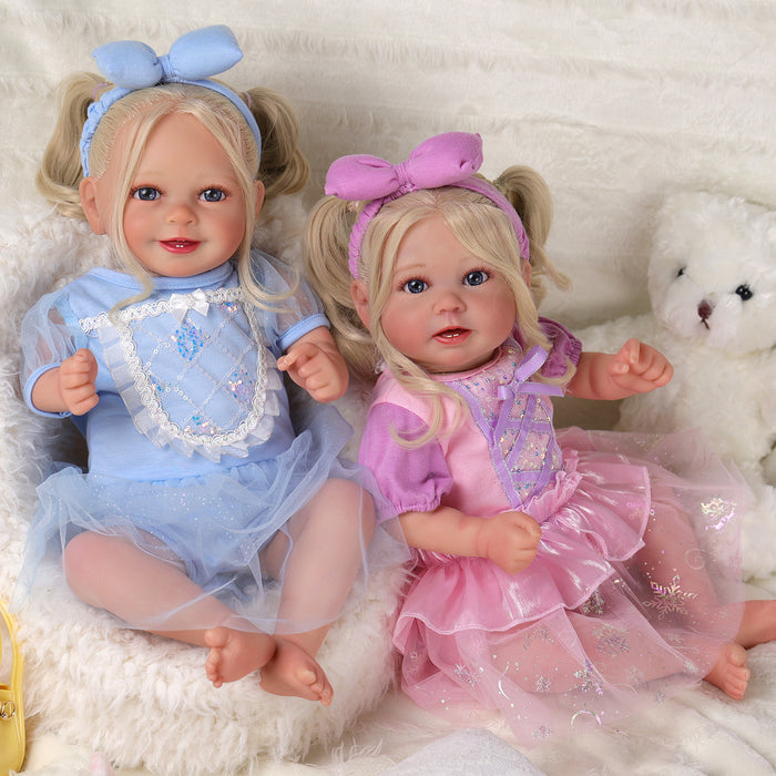Babeside Stella & Doreen 20'' Realistic Reborn Baby Girl Doll Twins Beautiful Princess Dress