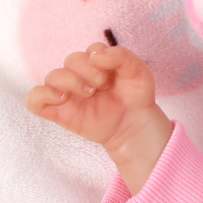 Babeside Sunny 17'' Reborn Baby Doll Brown Eyes Awake Smiling Charming Girl - Pink Style