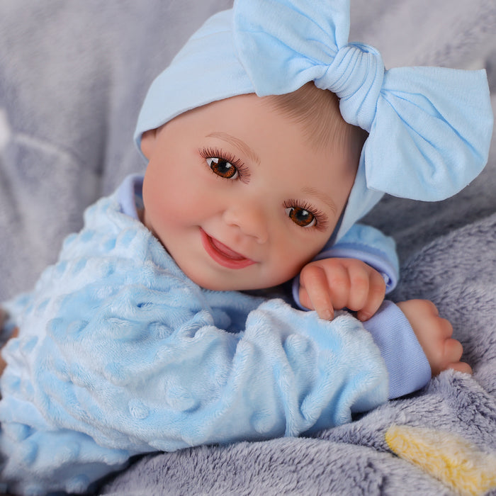 Babeside Sunny 17'' Reborn Baby Doll Girl Soft And Lovely Blueberry Blue