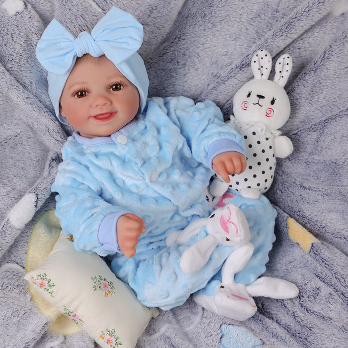 Babeside Sunny 17'' Reborn Baby Doll Girl Soft And Lovely Blueberry Blue