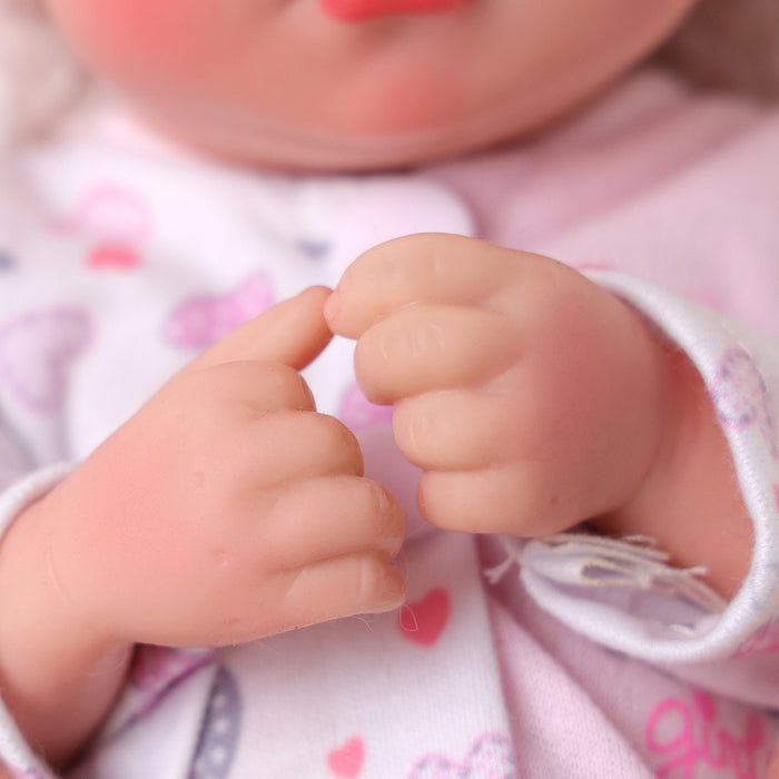 Babeside Suzy 12" Full Silicone Reborn Baby Girl Lifelike Sleeping Lovely Hearts Sweet Pink