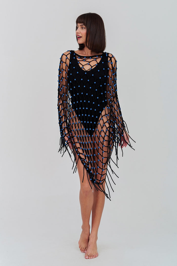 Beaded Crochet Poncho