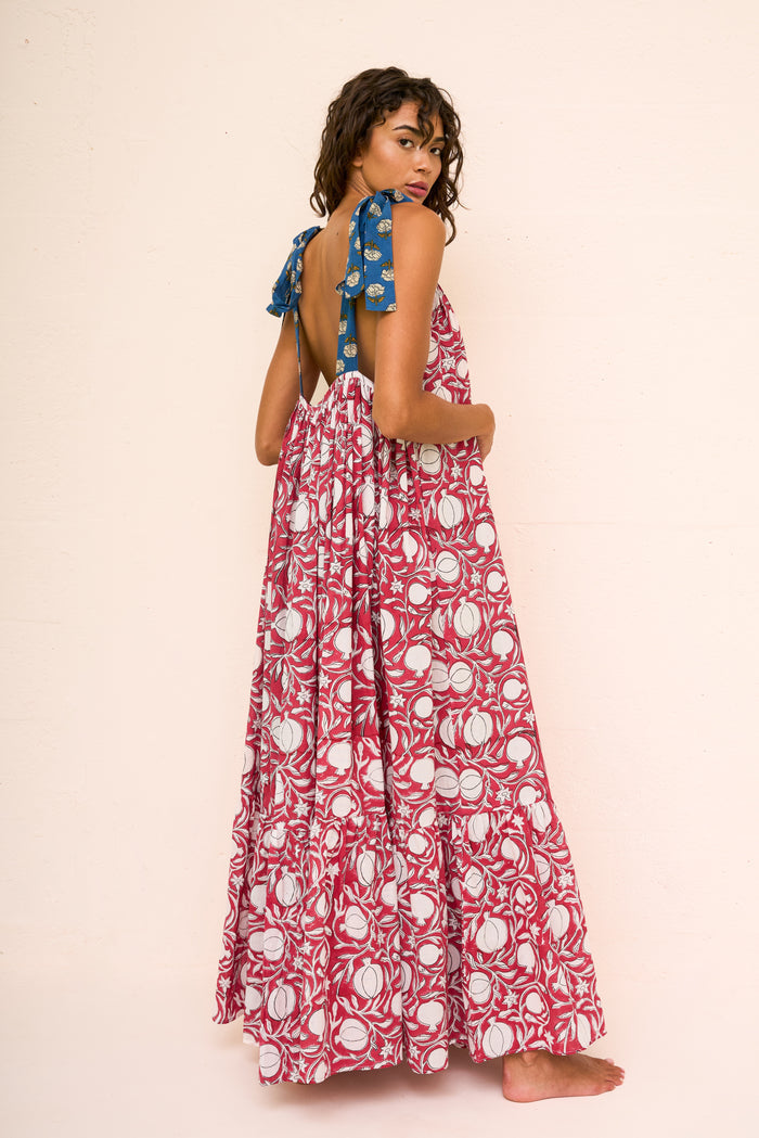 Block Print Low Back Dress