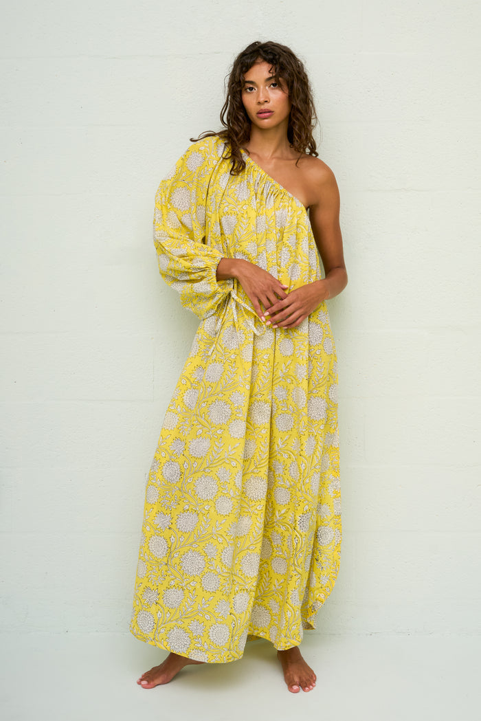 Block Print One Shoulder Dress