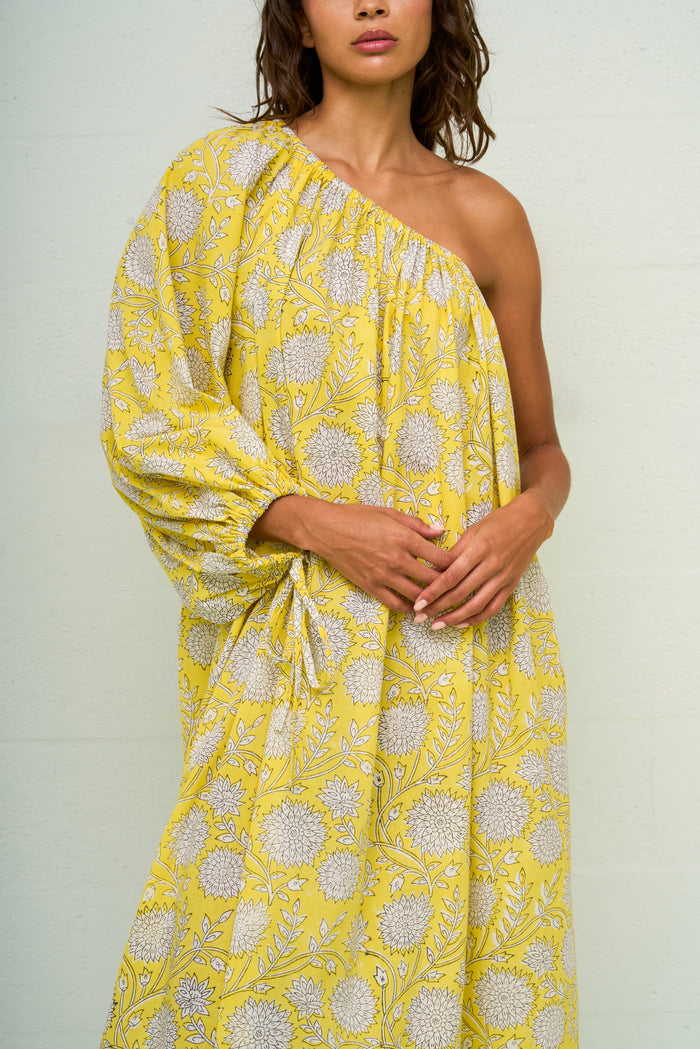 Block Print One Shoulder Dress