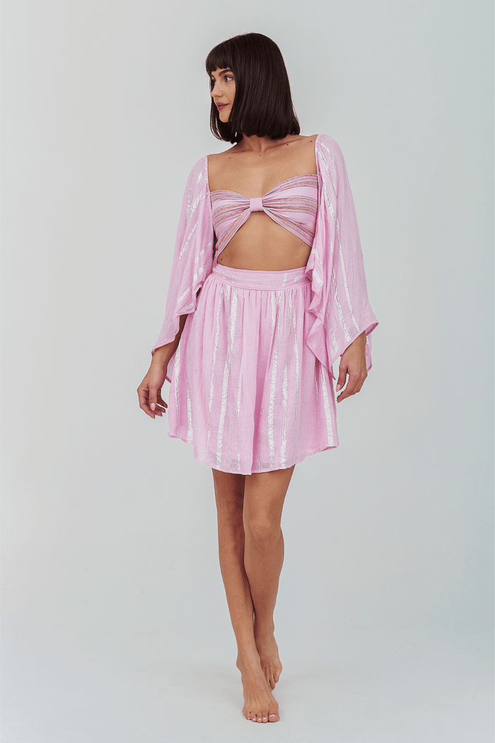Butterfly Sleeve Cutout Dress