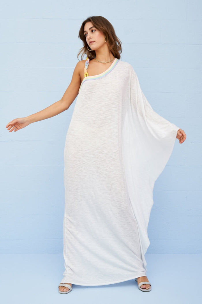 Chain One Shoulder Maxi Dress