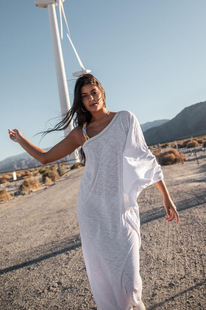 Chain One Shoulder Maxi Dress