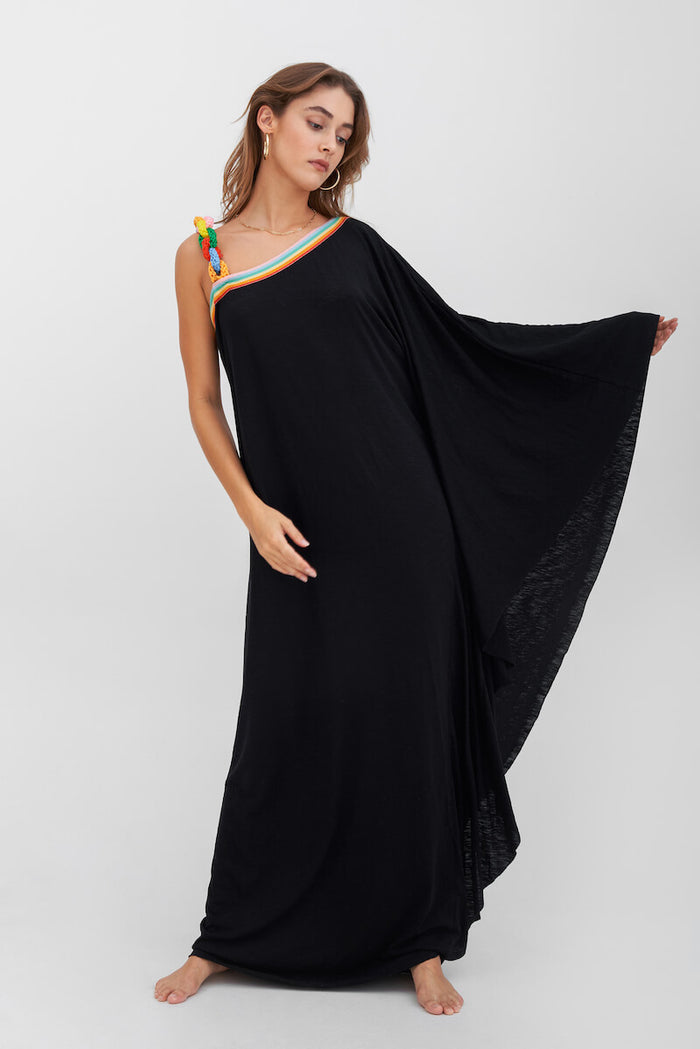 Chain One Shoulder Maxi Dress