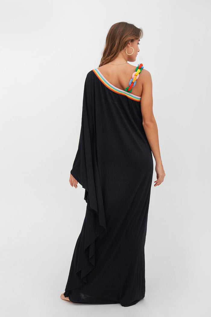 Chain One Shoulder Maxi Dress