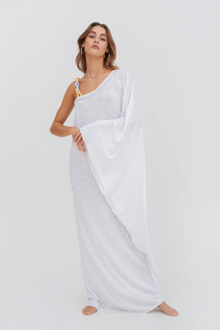Chain One Shoulder Maxi Dress