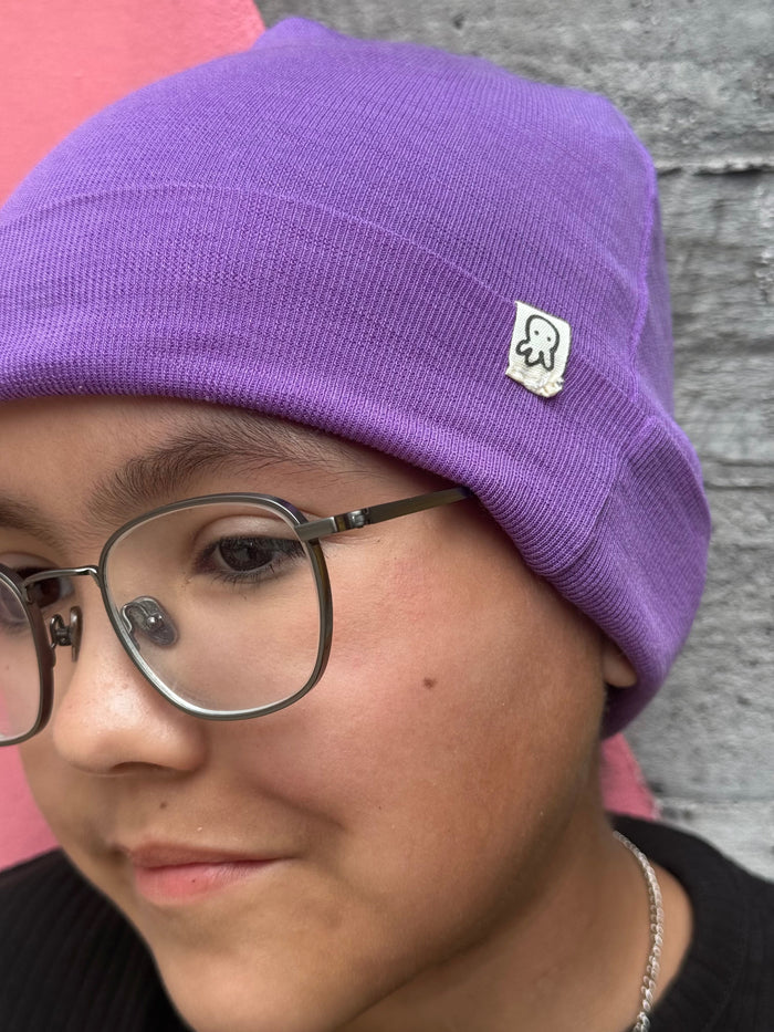 Chloe's Merino Purple Beanie