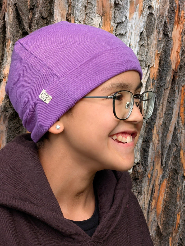 Chloe's Merino Purple Beanie
