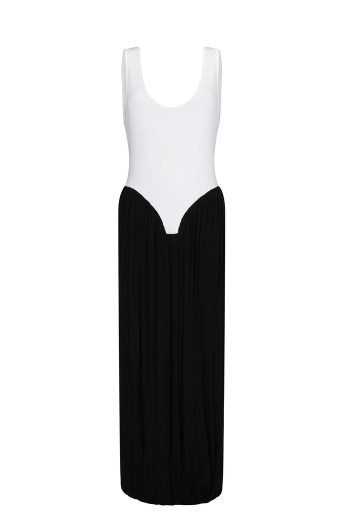 Colorblock Draped Knit Jumpsuit