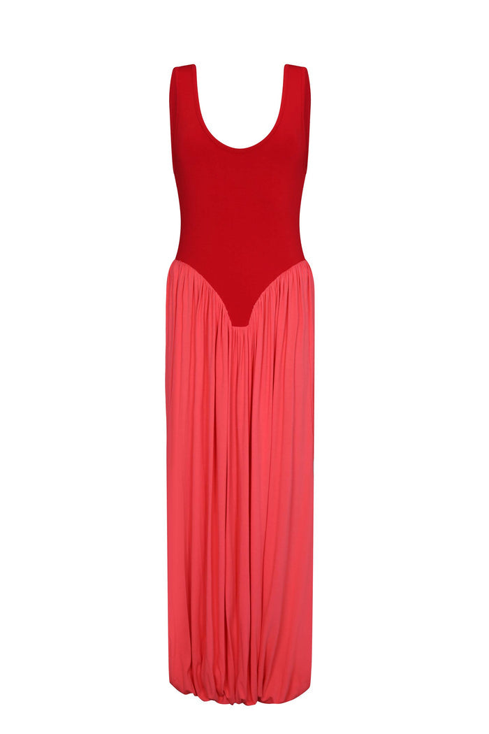 Colorblock Draped Knit Jumpsuit