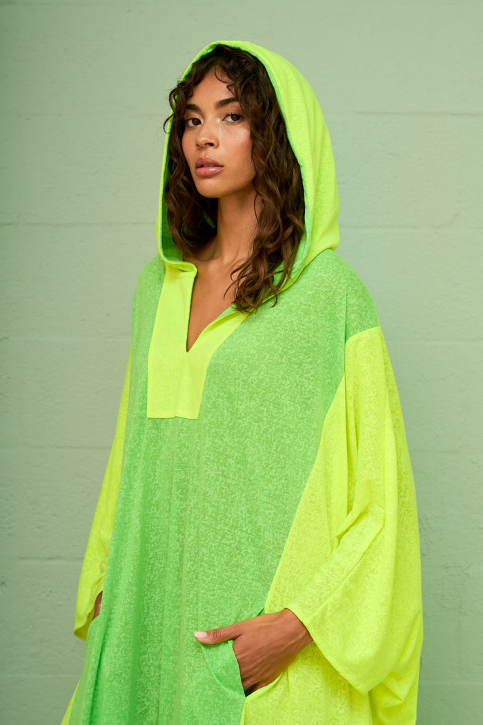 Colorblock Hooded Kaftan