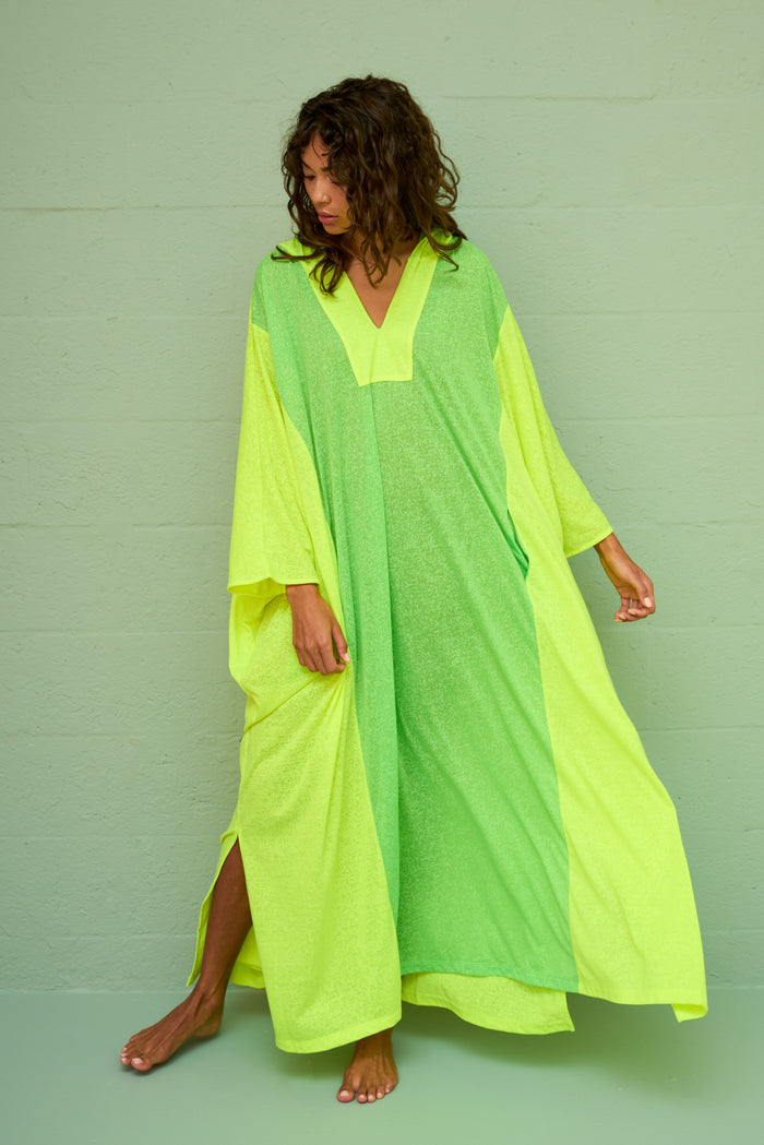 Colorblock Hooded Kaftan