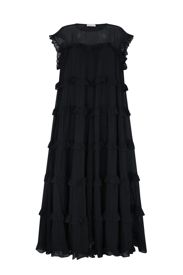 Cotton Tiered Ruffle Maxi