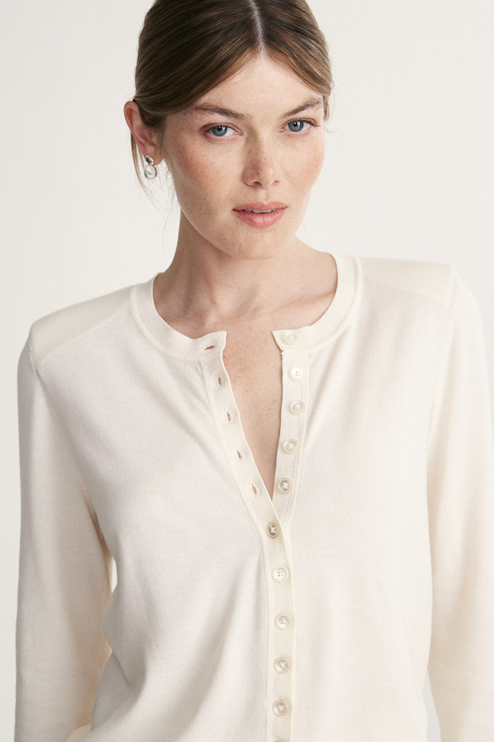 Crew neck cardigan