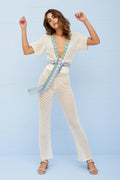 Crochet Front-Tie Crop Top