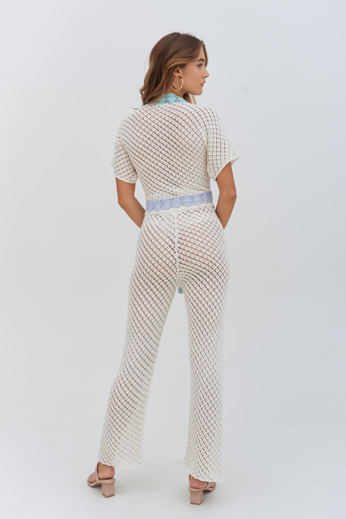 Crochet Front-Tie Crop Top