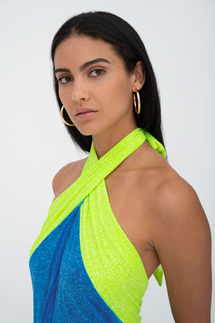 Crossover Halter Dress