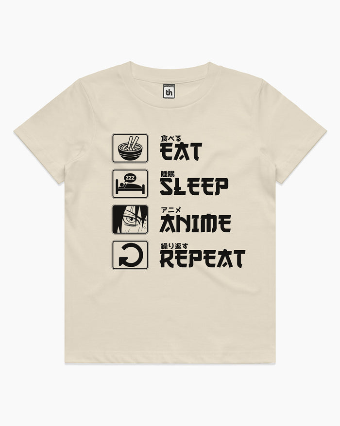 Eat Sleep Anime Repeat Kids T-Shirt Australia Online